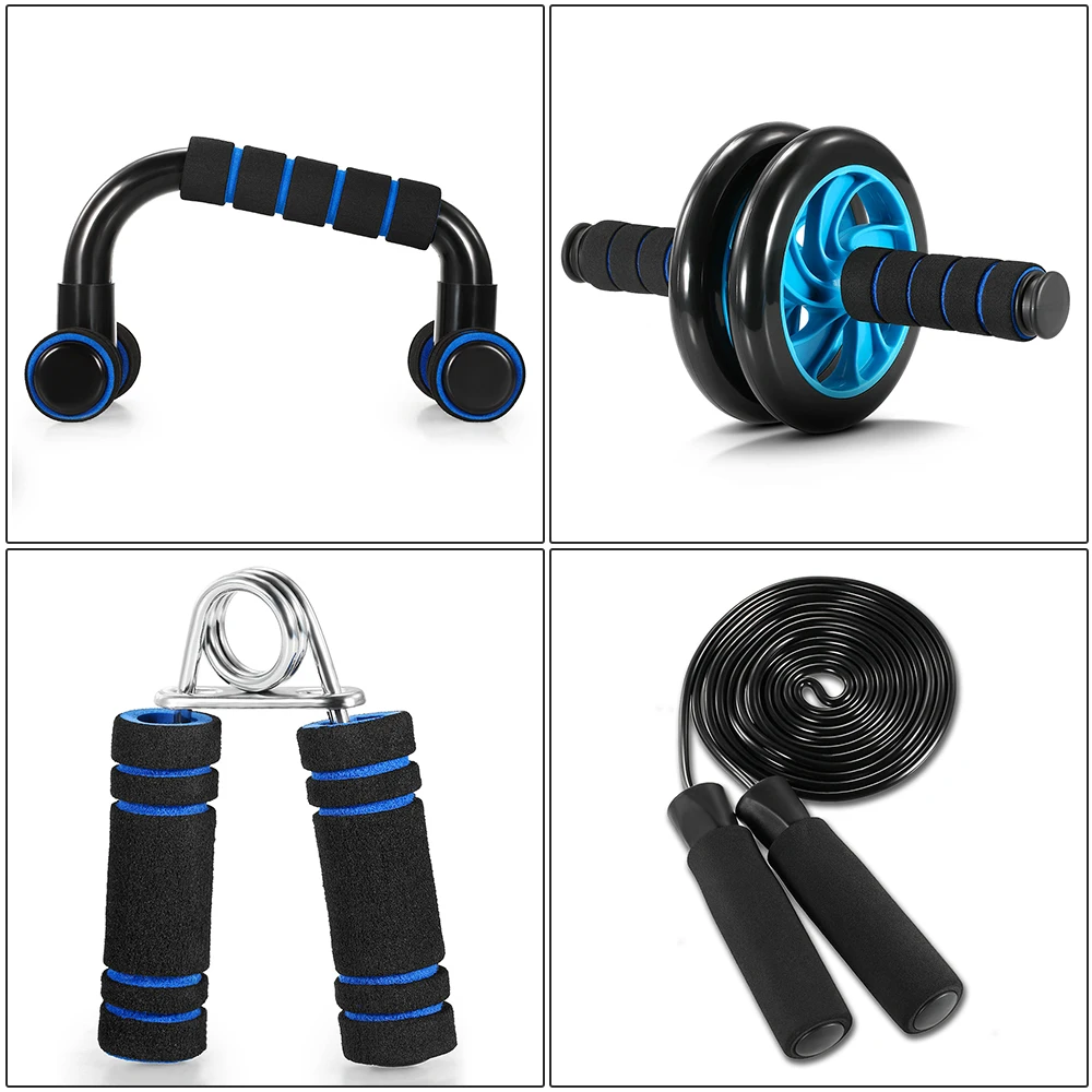 Healthy Abdominal Wheel 5-piece Indoor Sports Product Combination Set Push Up Stand Household Multifunctional Fitness Equipment