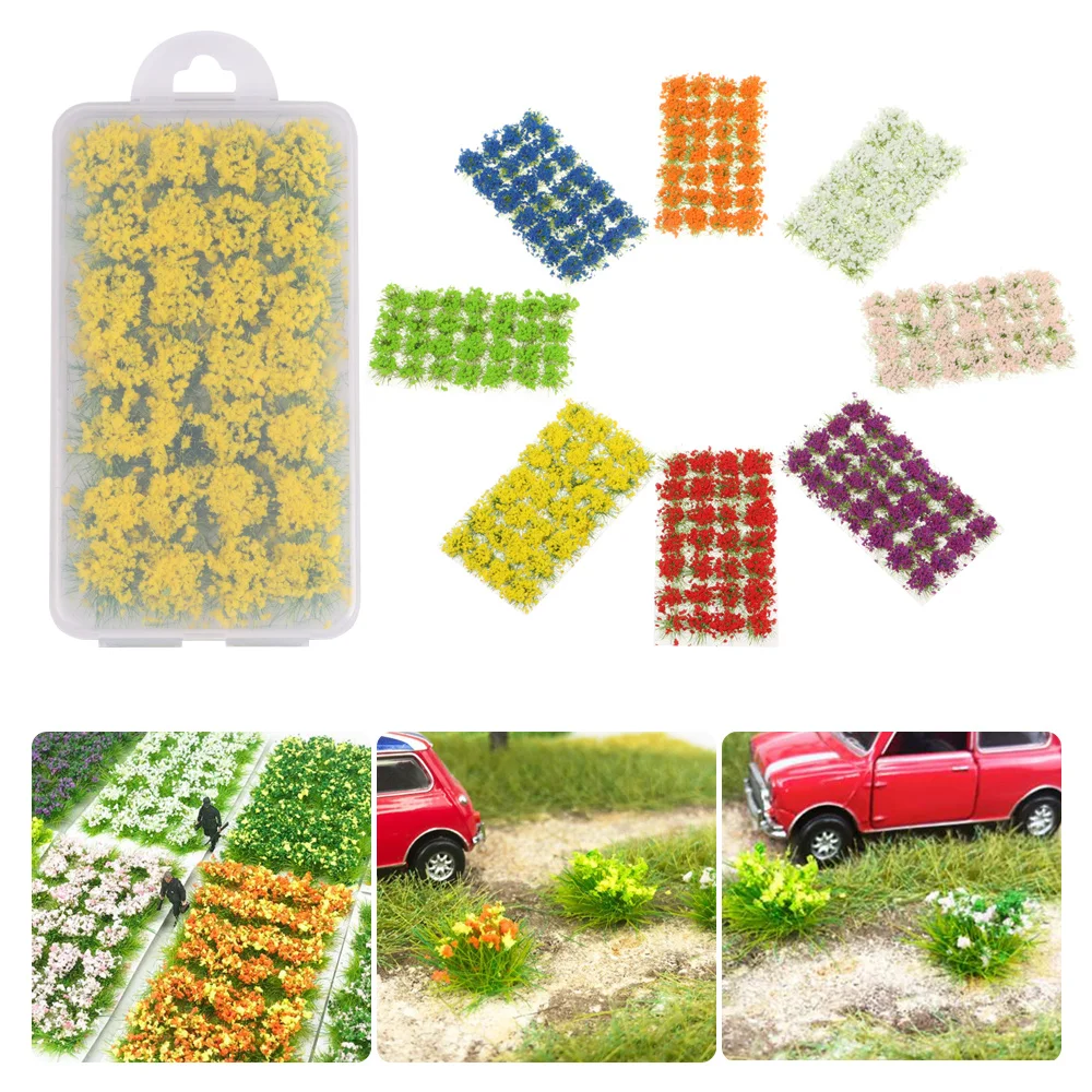 28PCS/Box Accessories Scenery Micro Landscape Game Wild Miniature Grass Simulation Terrain Production Model Scene Flower Cluster
