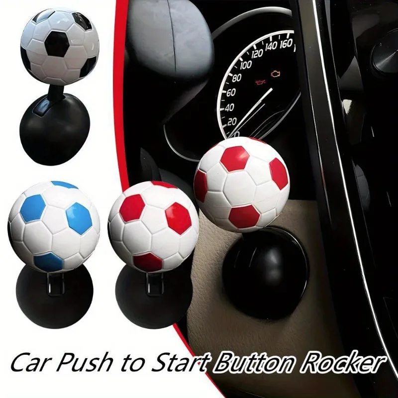 1pc Football Shape Car One Button Engine Button Start Button Rocker Car Engine Start & Stop Car Interior Decoration Accessories