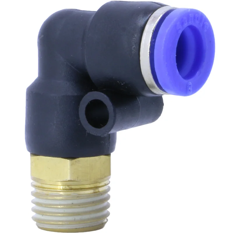 Pneumatic trachea quick plug connector threaded elbow PL8-02/4-M5/6-01/10 - 03/16/12 - 04