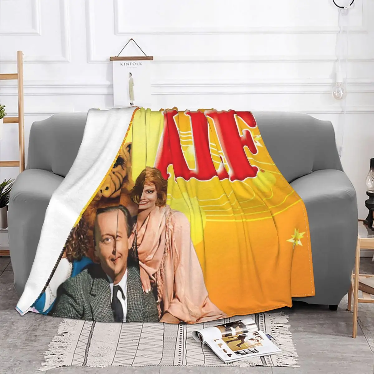 Sci Fi TV Show ALF Blanket Warm Fleece Soft Flannel Alien Life Form Throw Blankets for Bed Sofa Travel Autumn