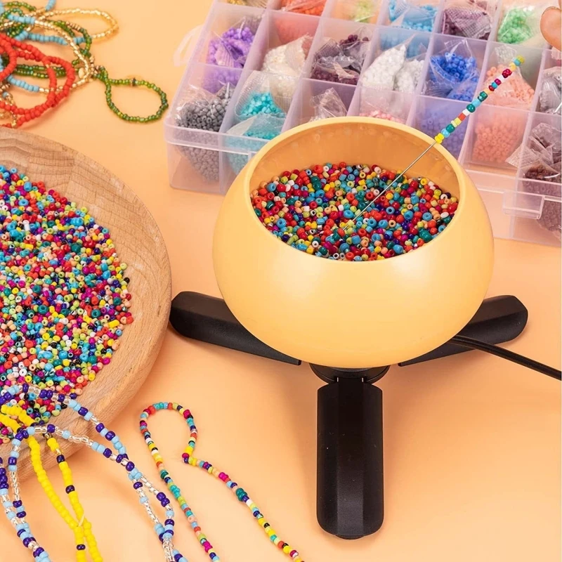 Bead Spinner Automatic DIY Quick Beading Machine for Jewelry Waist, Bracelet Making Rotating Spinner Craft Seed Beading Supplies