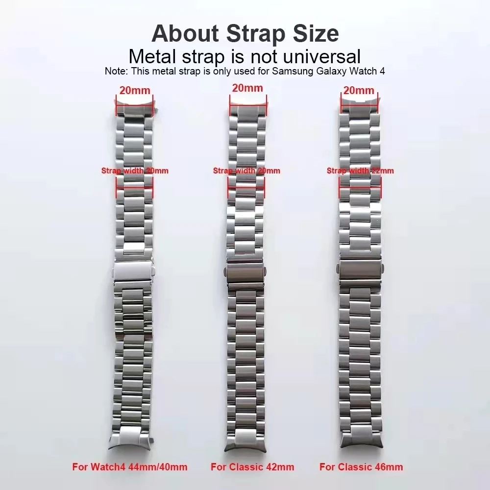 Metal Steel Strap For Samsung Galaxy watch 6 5 4 44mm 40mm Seamlessly connect watch band For Watch 6 4 Classic 43mm 47mm 42/46mm