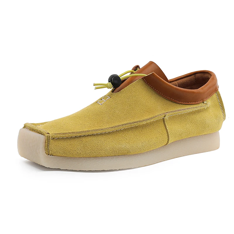 Retro Thick Bottom Slip-On Casual Men's Shoes Heightening Blue Rubber Outsole Leisure Comfortable All-Match Lazy Style