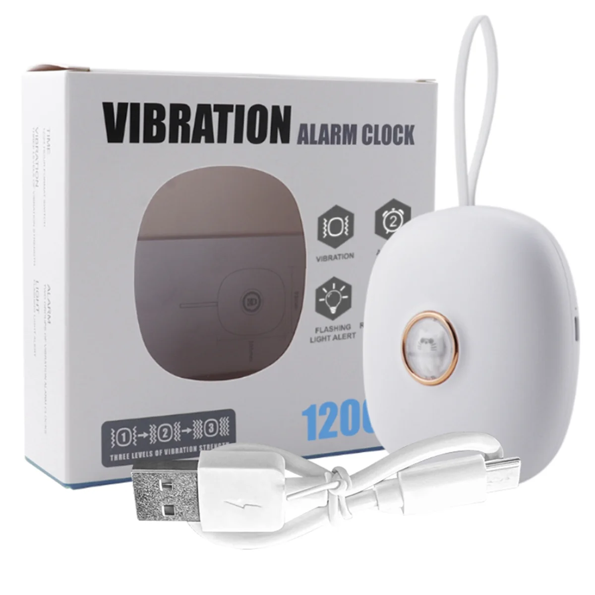 

Vibrating Alarm Clock for Heavy Sleepers Hearing Impaired Deaf Teens, Charge Operated for Travel or Home Use