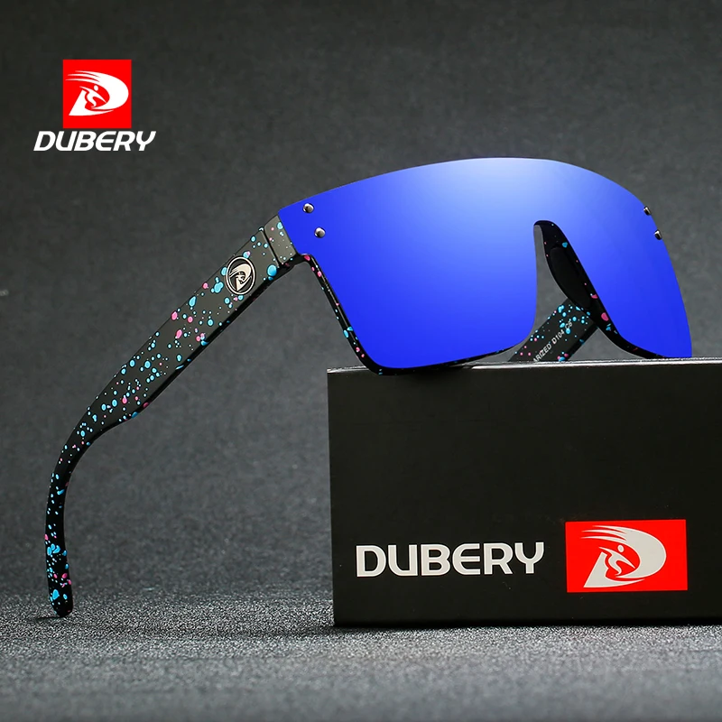 DUBERY New Polarized One Piece Lens Men Oversized Sunglasses UV400 Women Rimless Fashion Safety Sun Glasses Italy Design 104