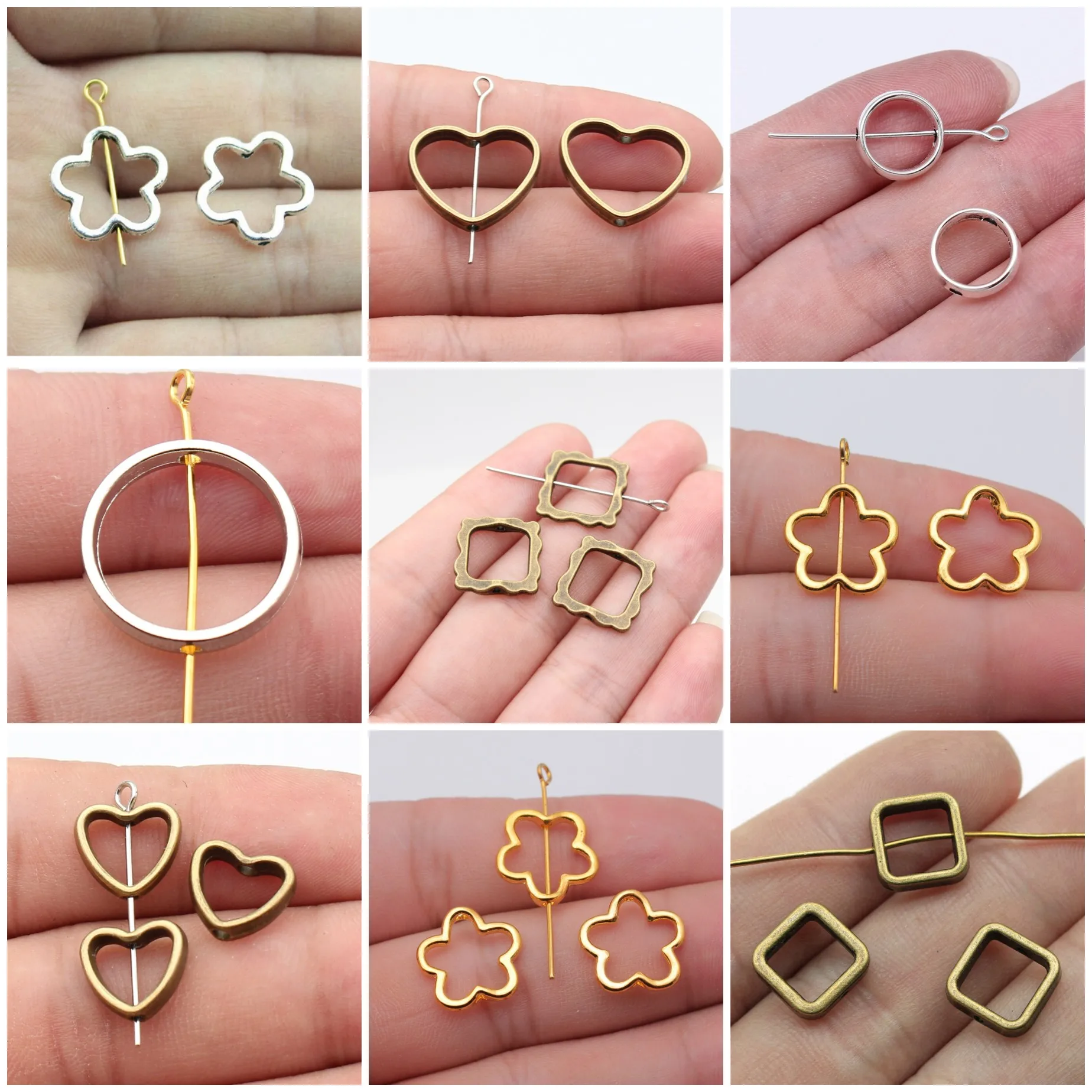 Geometric Hollow Out Small Hole Metal Spacer Beads Loose Spacer Beads For DIY Bracelet Necklace Jewelry Making