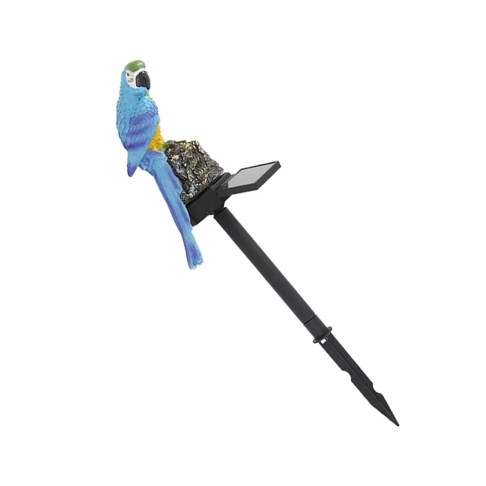 Solar Ground Plug Light Blue Warm Light Parrot Design Waterproof Solar Garden Lamp Lawn Pathway Outdoor Lighting