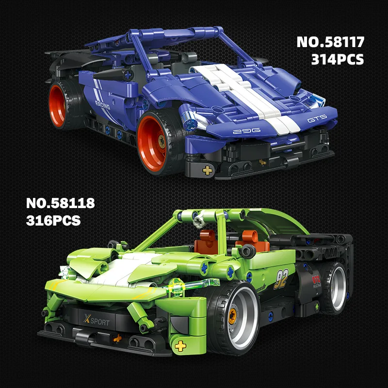 

Racing car assembly model boy DIY assembly rebound building block car toy gift ornament