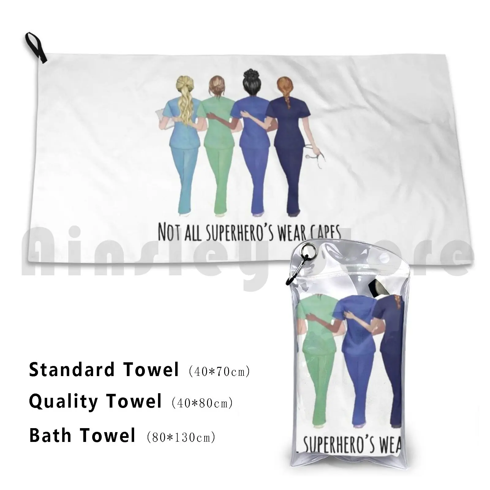 Not All's Superhero's Wear Capes Toalla de baño Cojín de playa Cool Cute Simple Nhs Enfermera Save Life S Inglaterra No