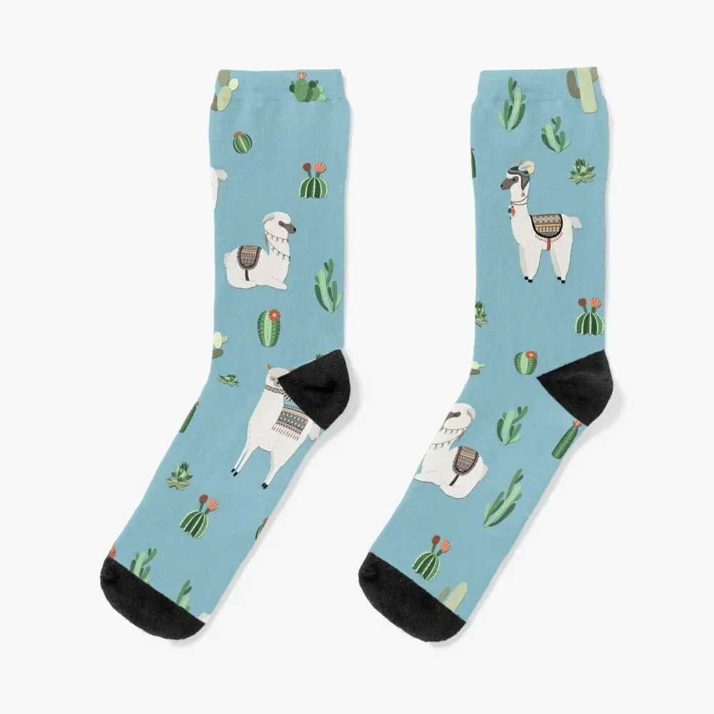 Lama and cactus pattern Socks valentine gift ideas luxe gifts sport Socks For Women Men's