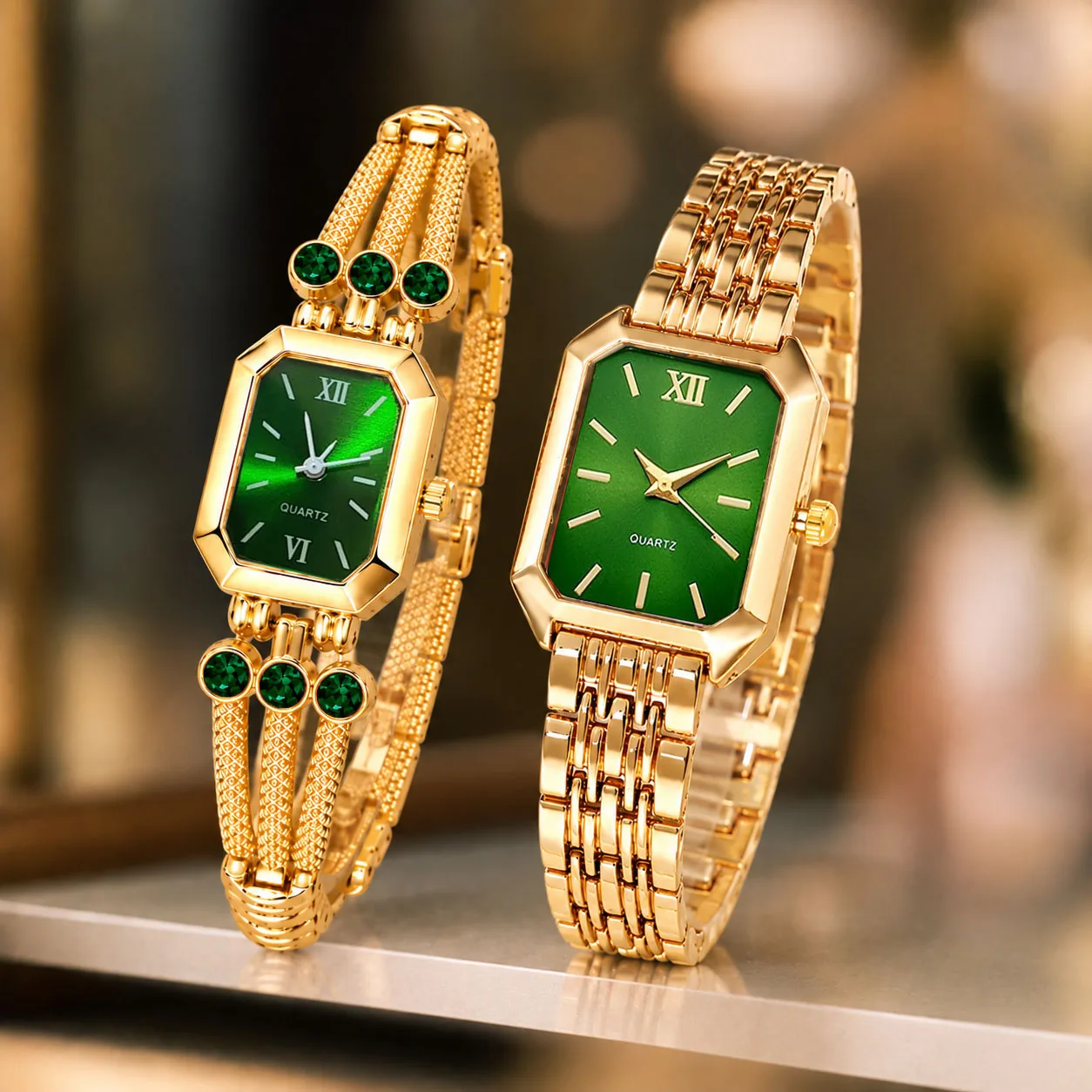 2Pcs New Style Women's Elegant and Fashionable Quartz Watches, Ideal Gifts for Valentine's Day, Mother's Day, Easter, Ramadan, Birthdays, and for Friends and Family