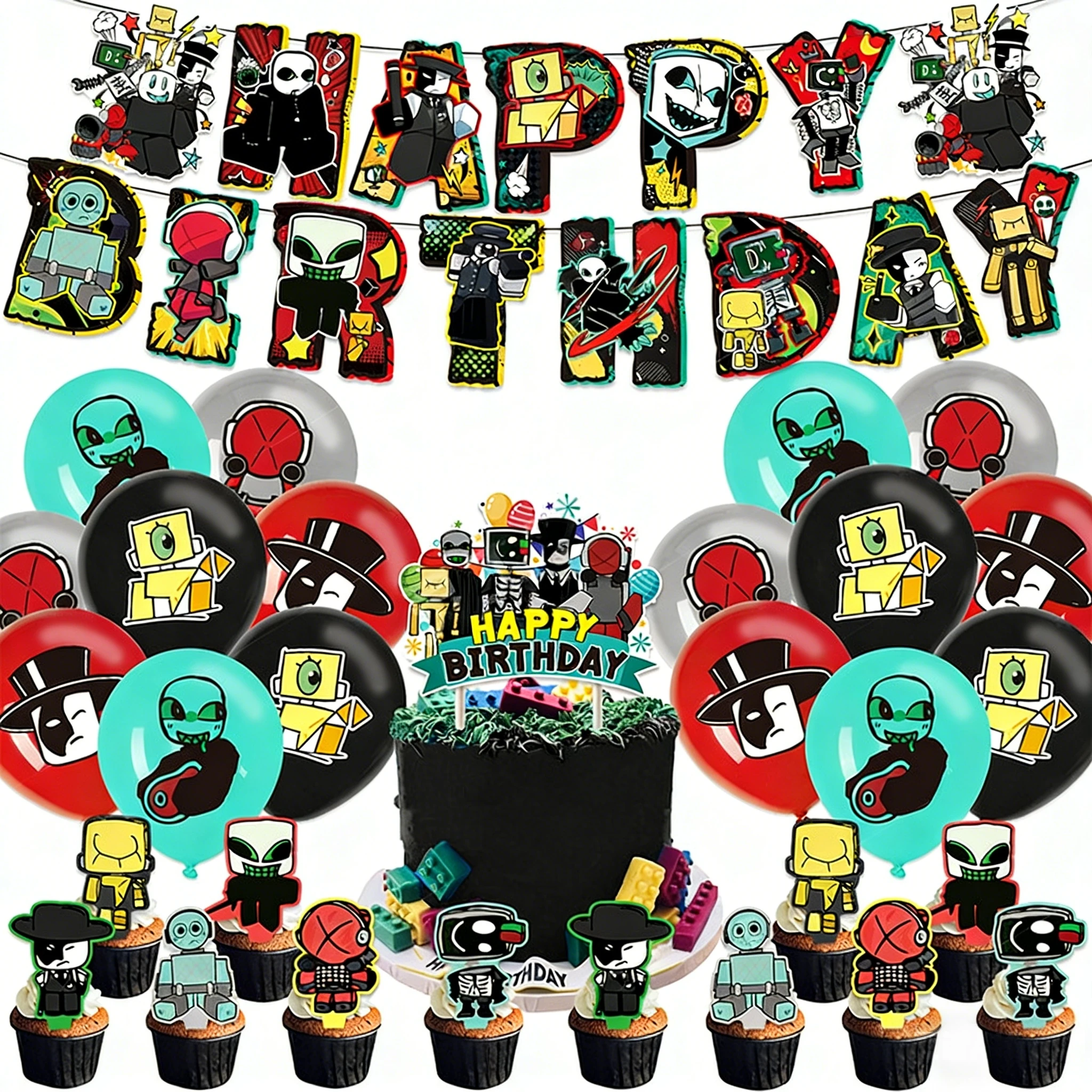 

Новый набор для вечеринки в стиле «День смерти»: воздушные шары, топпер для торта, баннер, фон, подарок на день рождения