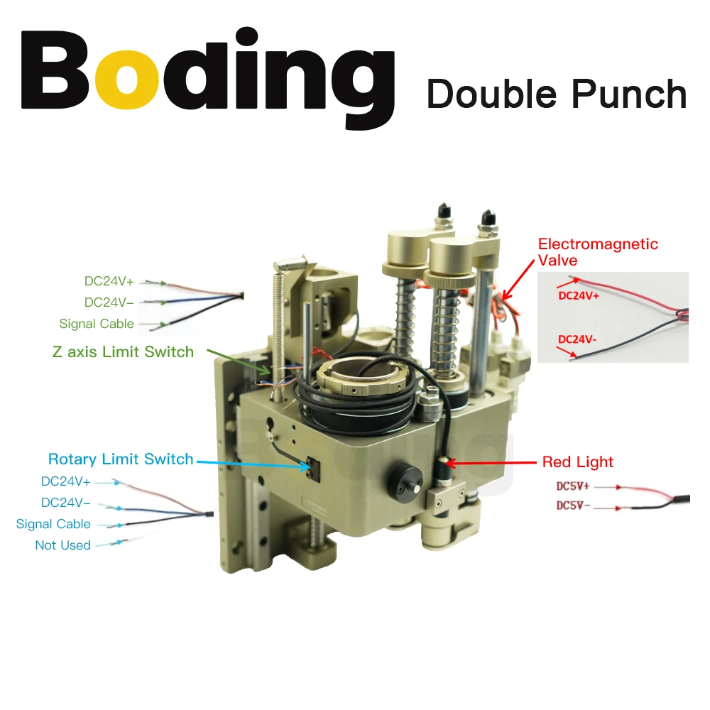 BODING CNC podwójny dziurkacz cztery dziurkacz nóż podnośnik 90mm 24V NPN nie dla CNC wibracyjny wycinarka