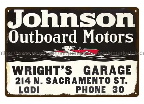 Johnson Outboard Motors metal tin sign coffee shops metal wall decor