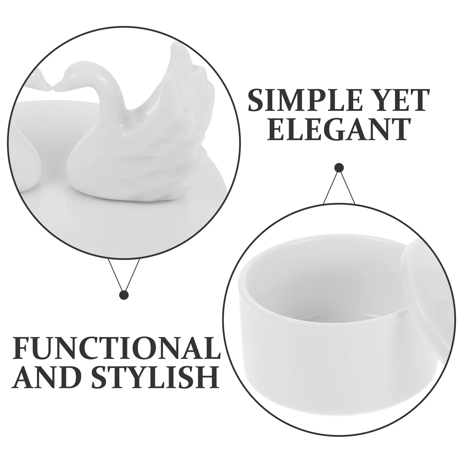 

Ceramic Swan Decor Jewelry Organizer Box for Necklace Watch Ring Earring Storage Desktop Home Organization Solution