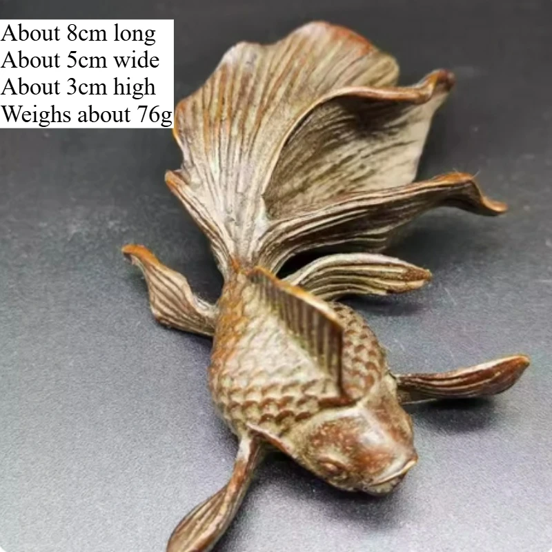 Little Fairy/ Retro Brass Lucky Koi Desktop Ornaments Metal Animal Mini Sculpture Tea Pet Craft Living Room Home Decoration Gift