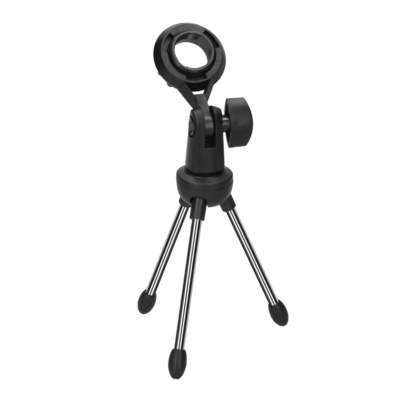 Foldable Desktop Microphone Tripod Stand 5/8 Inch Threaded Mount Portable Microphone Desktop Support Rotatable Mic Holder