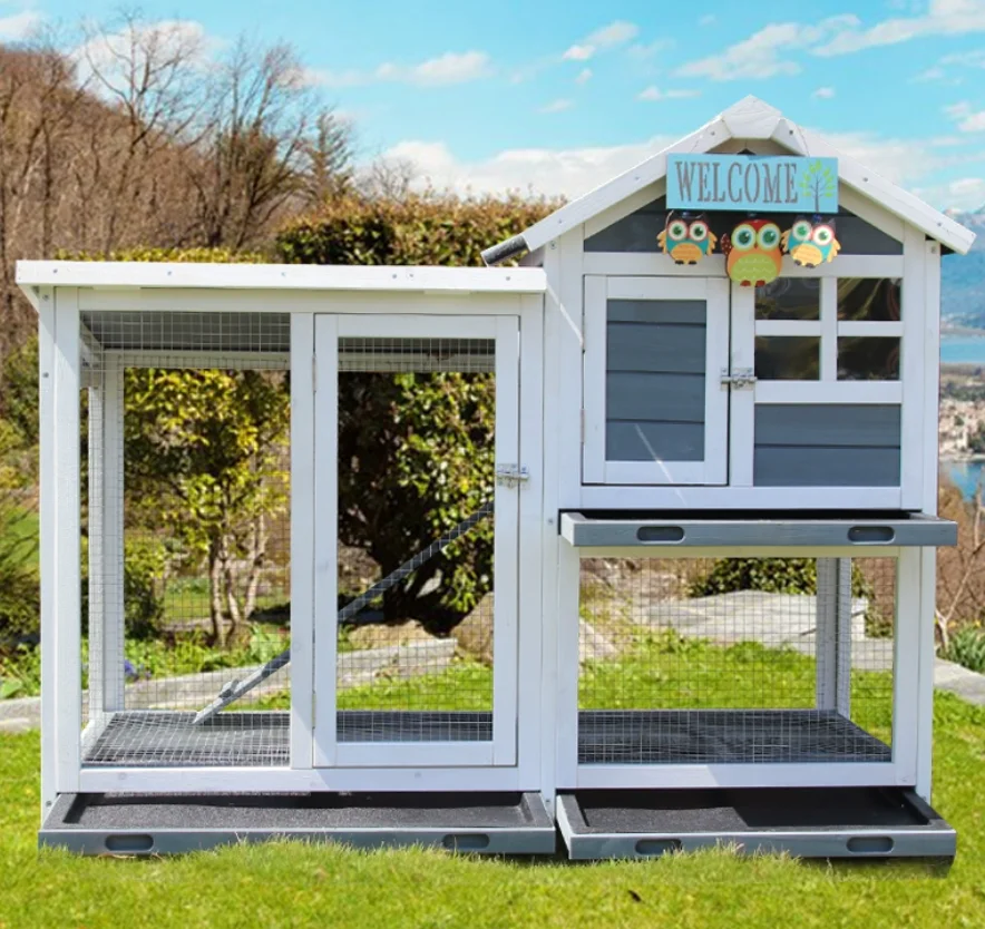 Gabbia per animali domestici Gabbia per conigli all'aperto Famiglia Grande gabbia per polli Casetta per gatti 1244 * 630 * 1005 mm