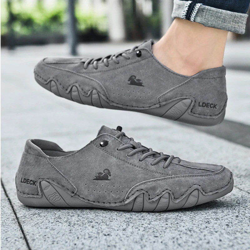 Men Leather Casual Shoes Luxury Low Top Sneakers Comfortable Mens Shoes Big Size Designer Loafers Moccasin Shoe Man 2023 New In