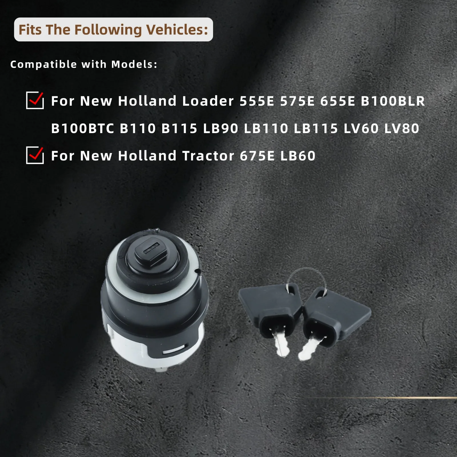 85804674 뉴 홀랜드 용 11 터미널이있는 점화 스위치 555E 575E B100BLR B100BTC B110 B115 LB90 LB115 LV60 LV80 교체 50988