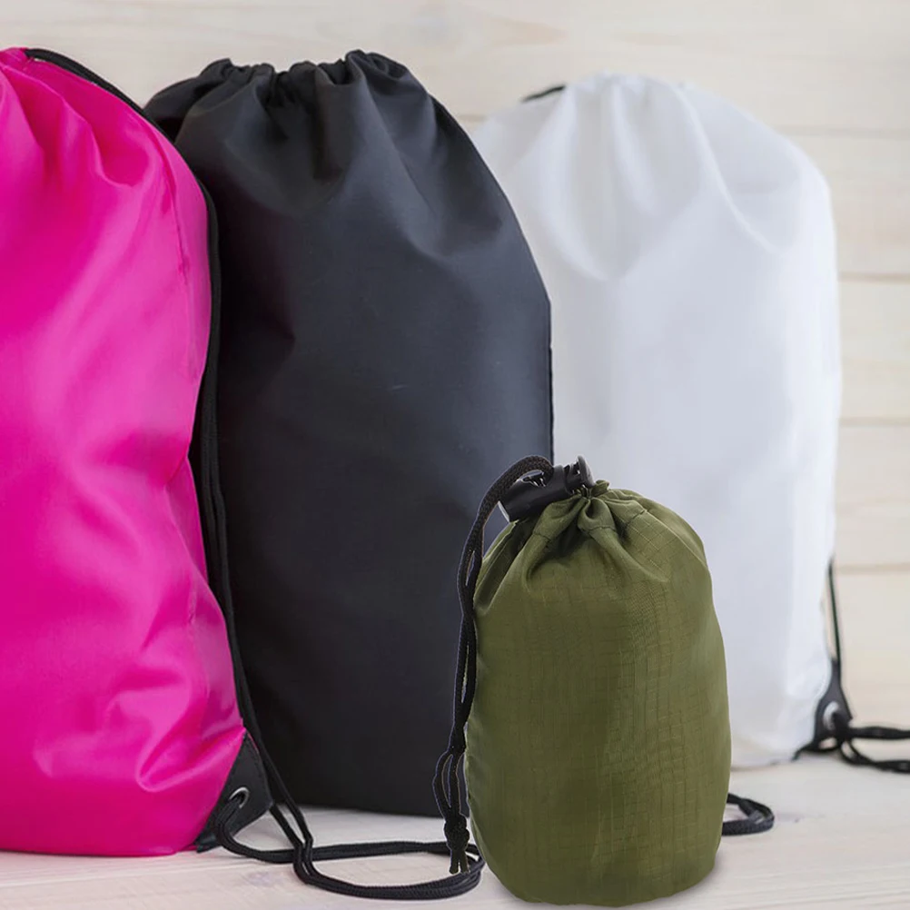 2 Pcs Outdoor Raincoat Storage Bag Drawstring Travel Insulation Bike Nylon Waterproof