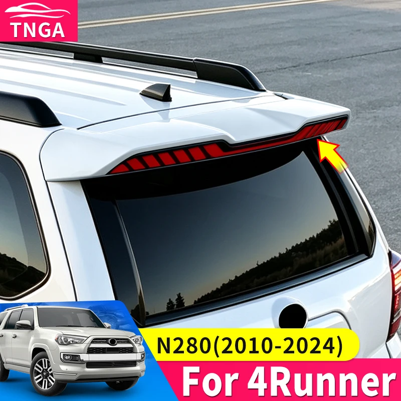 For Toyota 4Runner N280 2010-2024 LED Rear Spoiler Dragon Scale Wing Dynamic Turn Signal Scanning Light Exterior Accessories