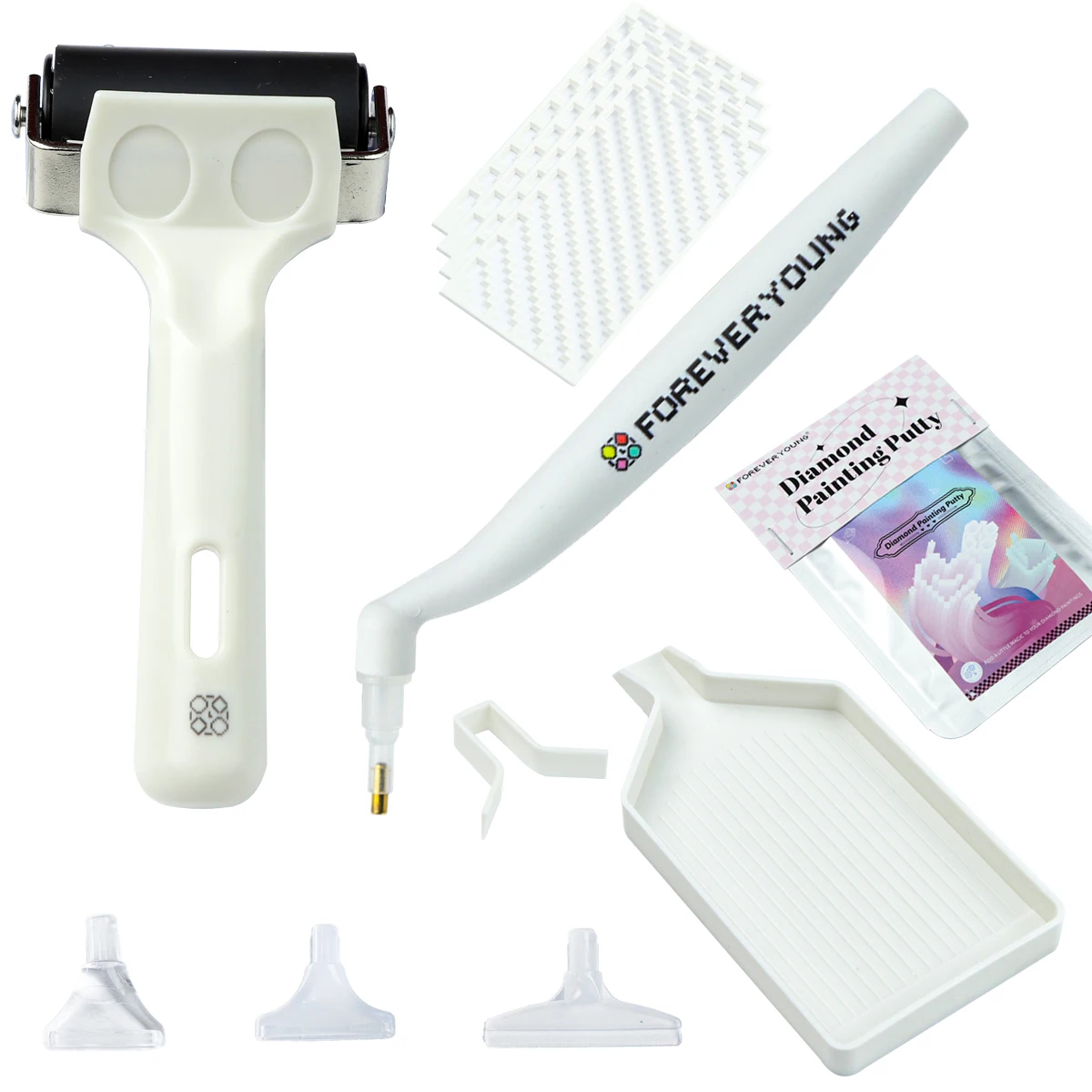 Diamond Painting Premium Tool Kit 2 Options - With/Without Roller, Diamond Art Tools Set for Adults Kids Beginner