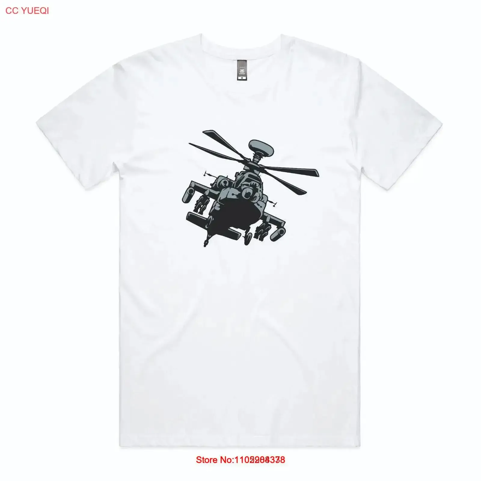 Apache Helicopter T Shirt Multi Coloured  vintage Washed Breathable Comfortable Top For Everyday Wear Stylish Unisex fashion