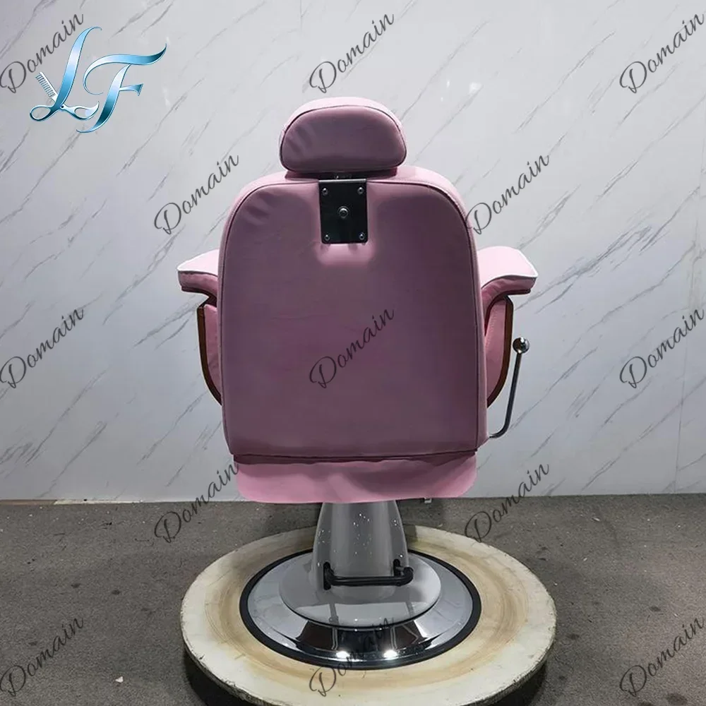 SdF  Hydraulic Adjustable Pink French Retro Reclining Hairdressing Chair For Multi Scene Beauty Salon Usage