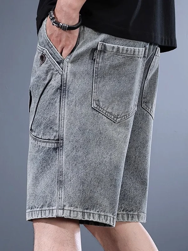 

Мужские повседневные летние джинсы с американской талией в стиле ретро, легкая классическая прямая рабочая одежда, брюки