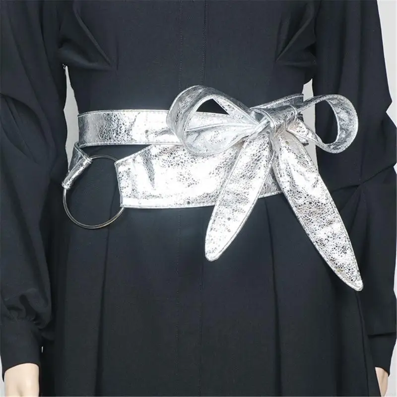 Y3NE Wide Belt With Secure Metal Buckles For Formal Outfit And Daily Fashion