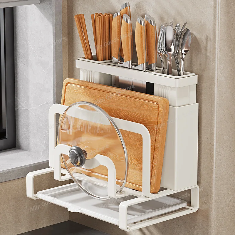 Kitchen Plate Knife Holder Wall Hanging Shelf   Cutting Board Rack Kitchen Knife  Cage  Cutting Board Rack Knife Storage