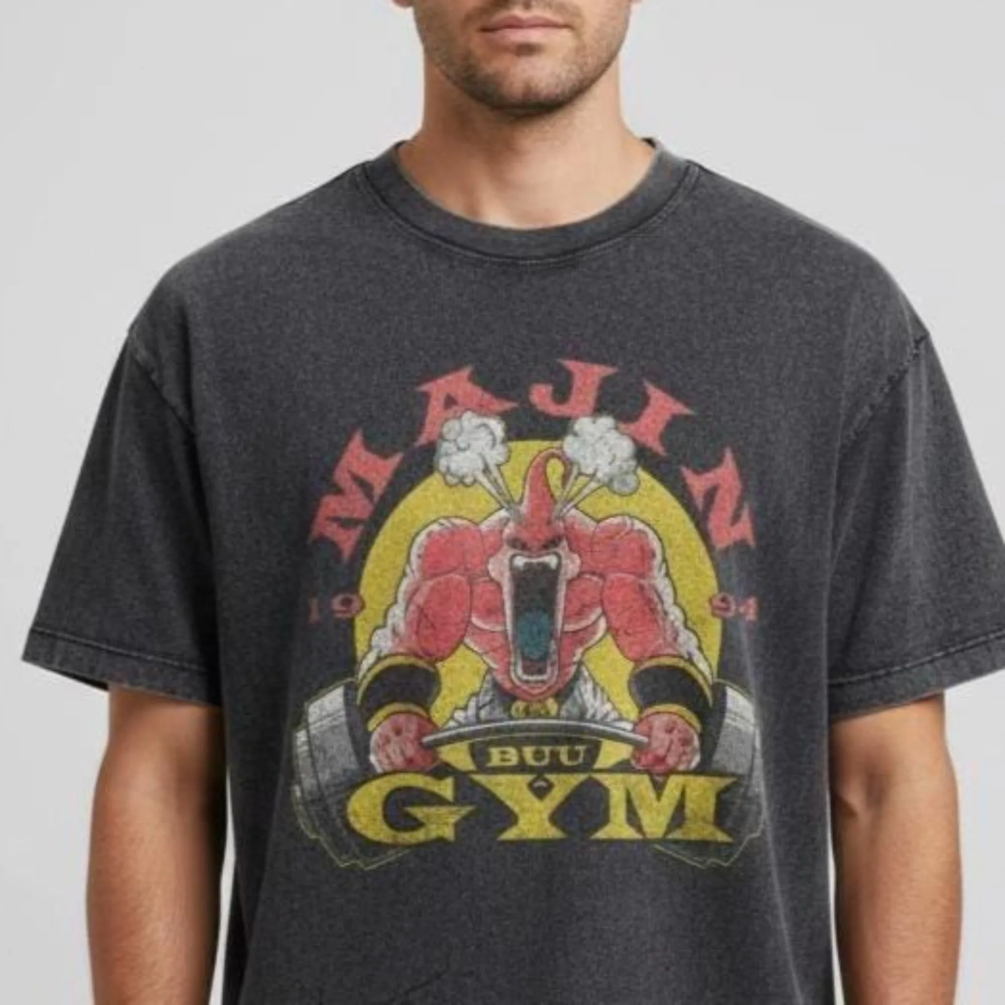 

Мужская футболка из выстиранного хлопка в японском стиле, темная, оверсайз, винтажная, с эффектом кислотной стирки, для уличной моды