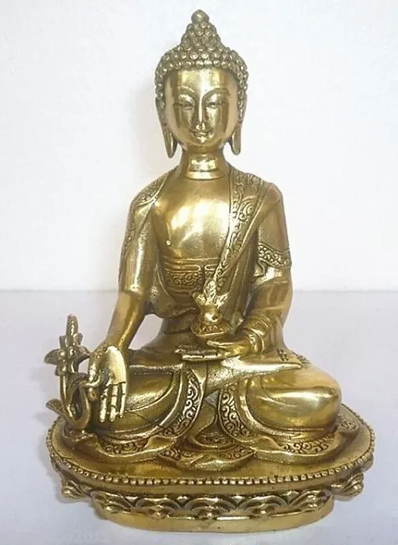 Large Tibet Ancient Tibetan brass Statue Medicine Buddha Statues