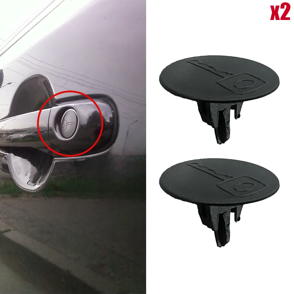 2x para Peugeot 301(2012) 107 2005-2014 307 2001-2008 manija de puerta de coche puerta trasera cerradura tapa enchufe Clip cubierta protectora negro