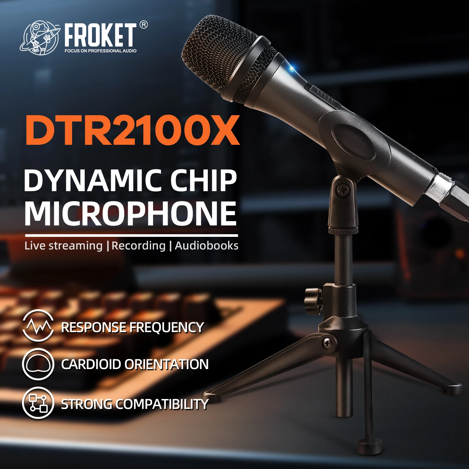 FROKET Wired Microphone Strong Compatibility Suitable For Live Online Classes, Recording, Audiobooks, Party Parties