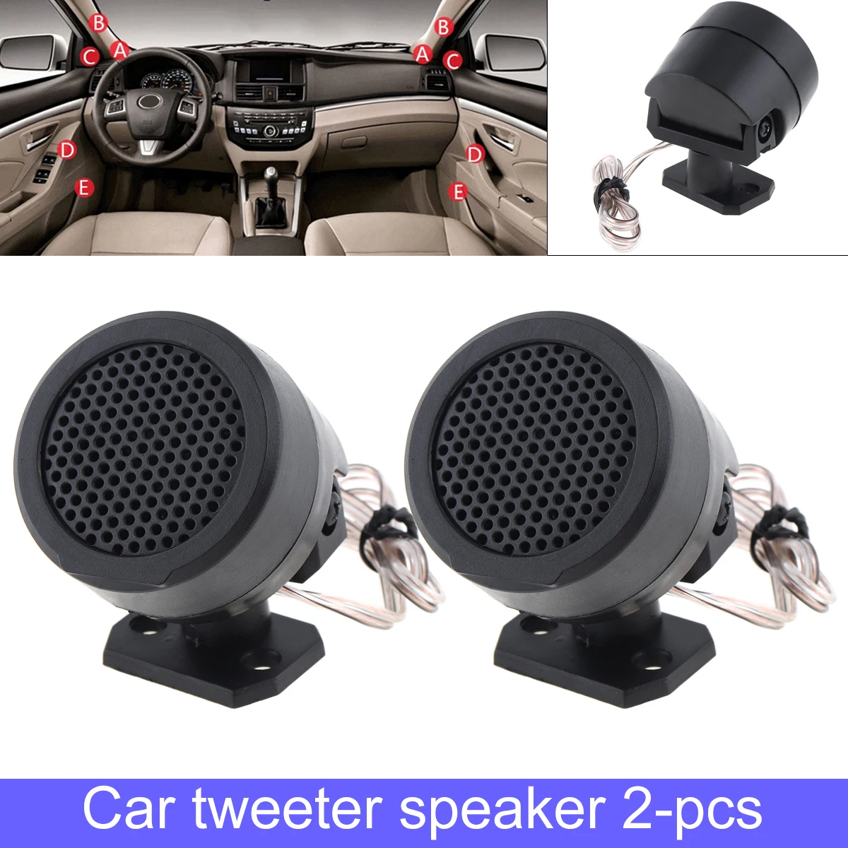 TP-006A 2pcs 500W High Efficiency Mini Dome Tweeter Speakers for Car Audio System