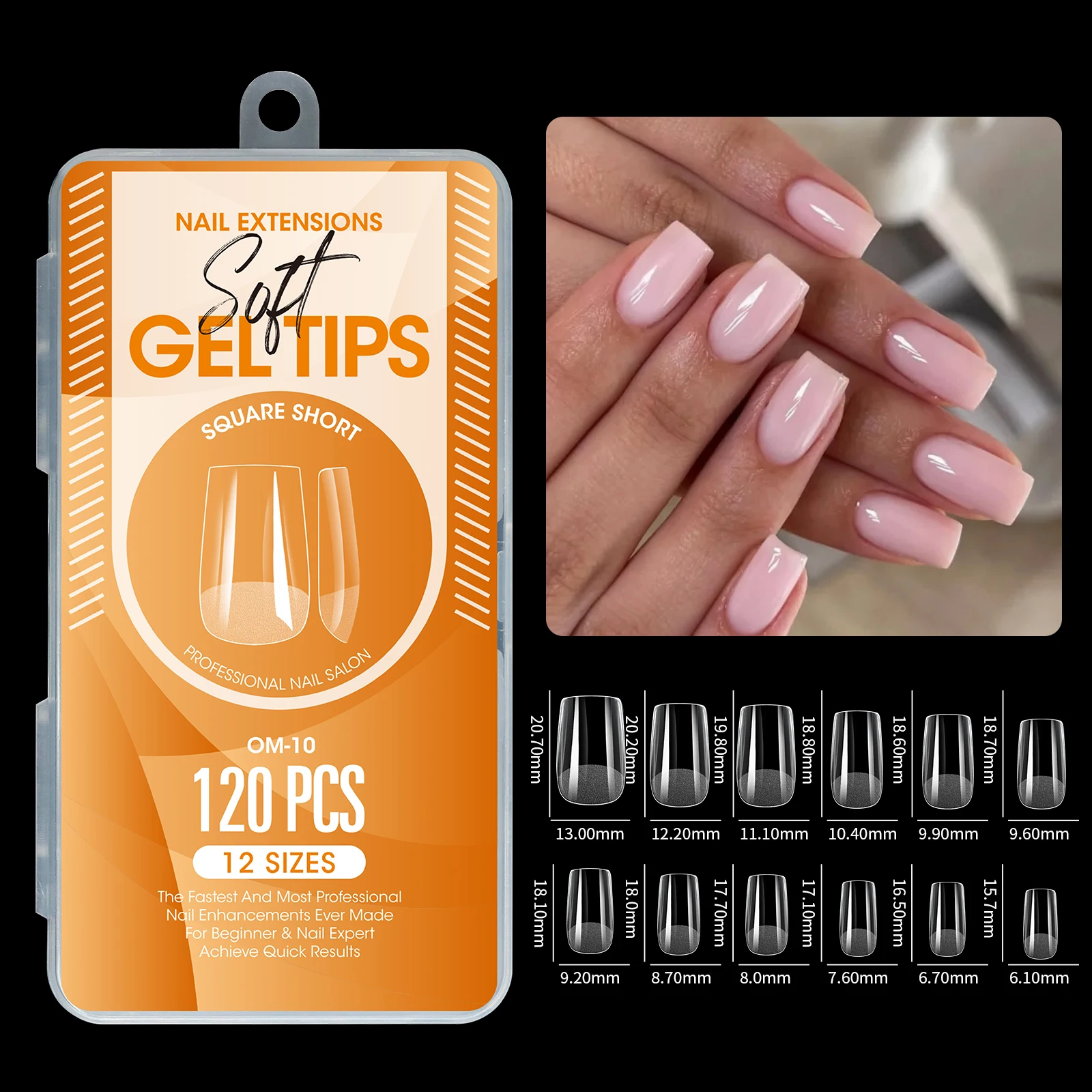 120 Stück Halbmatte Verlängerungs-Gel-Tips, Mandel-, Stiletto-, Coffin- und French-Form, Künstliche Nägel, Vollabdeckung, Acryl, für Salon und Zuhause, Press-On-Nägel