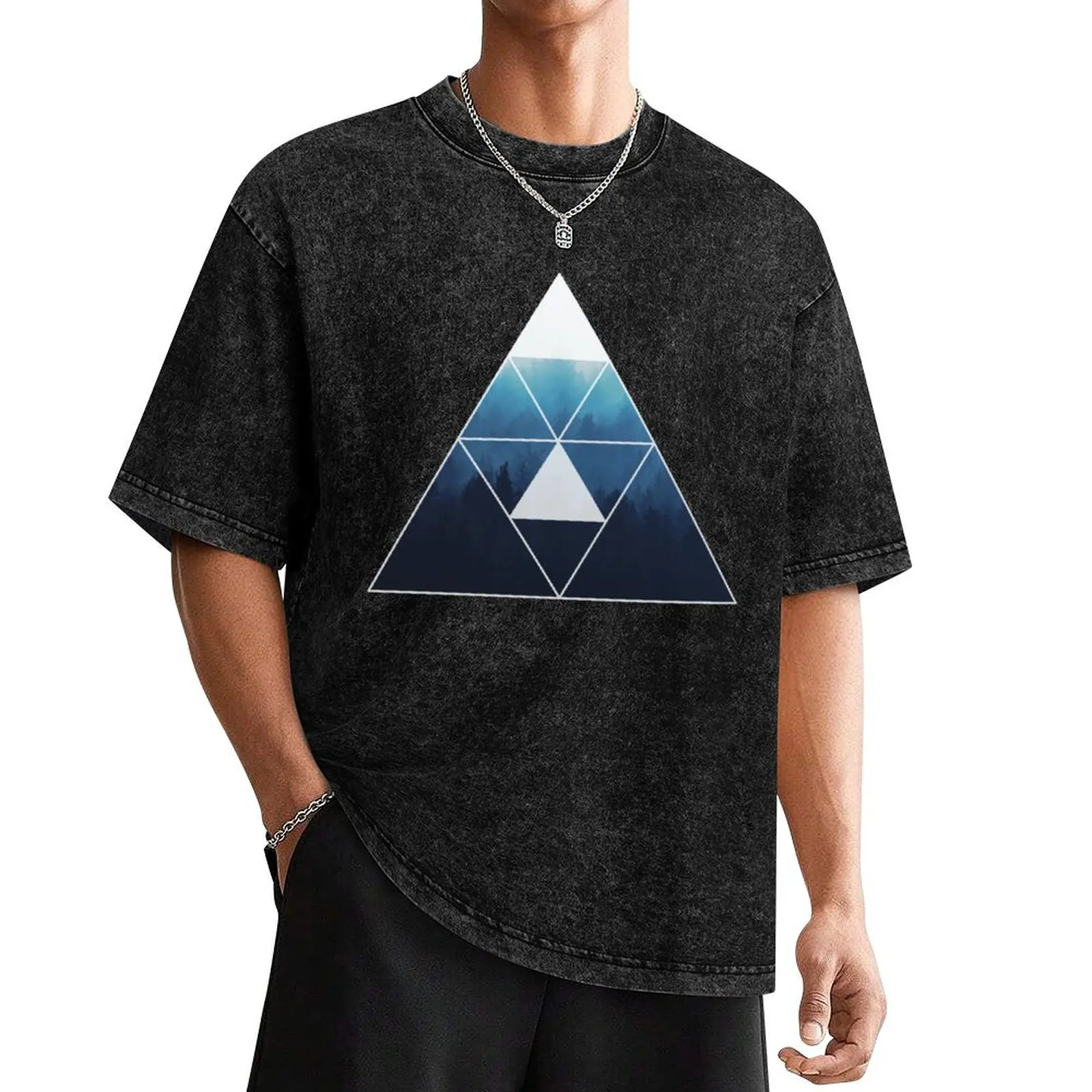 

Geometric Misty Forest T-Shirt anime stuff basketball graphic tees essential t shirt mens tall t shirts