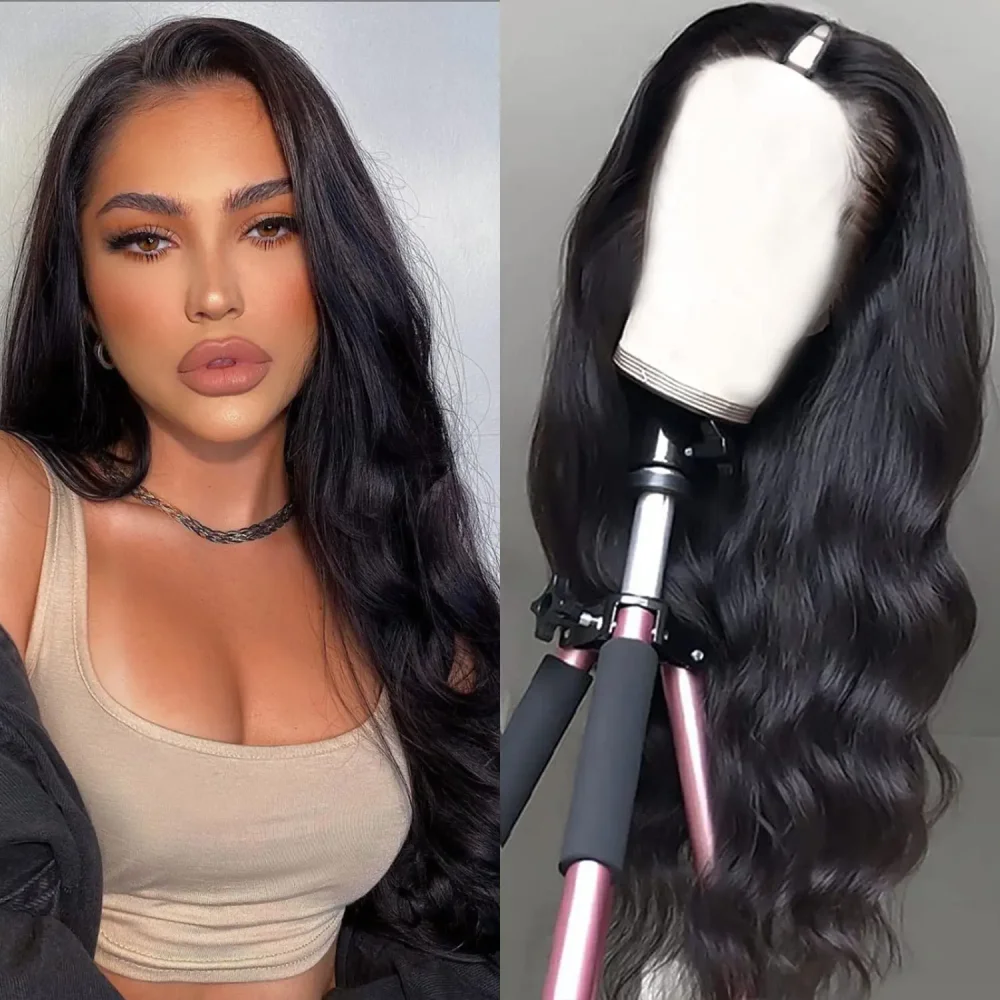 Upgrade Glueless V Part Body Wave Wigs Natural Color Wig Brazilian 32 Inche  Human Hair Full Machine Made Wigs For Black Women