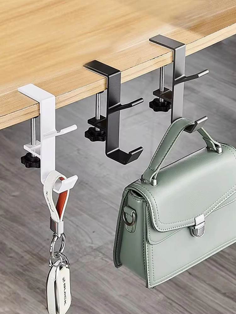 Adjustable Desk Edge Hook Gaming Headset Desk Hanger Backpack Storage Hanging Hook Holder Punch-free Home Office Organizer