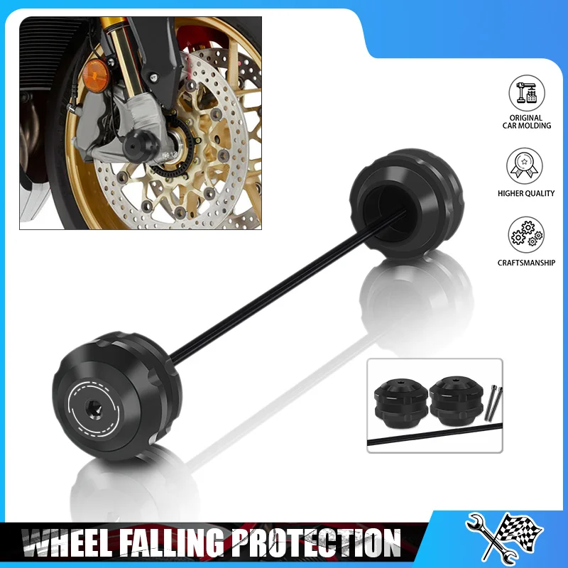 

For DR-Z400S 2000-2024 DR-Z400SM 2005-2024 Motorcycle CNC Front Axle Fork Crash Wheel Sliders Falling Protector Cap Pad drz400