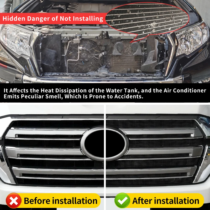 front grill Prevent Bugs Mosquitoes and Sand Enter For Toyota Land Cruiser 200 LC200 FJ200 2011-2021 2020 Exterior Accessories