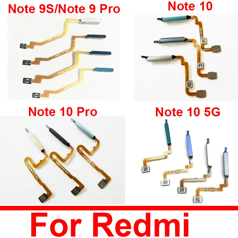 Home Button Flex Kabel Für Xiaomi Redmi Hinweis 9 9S 9Pro Hinweis 10 Pro 4G 5G Fingerprint mit Power-Taste Touch Sensor Flex Band