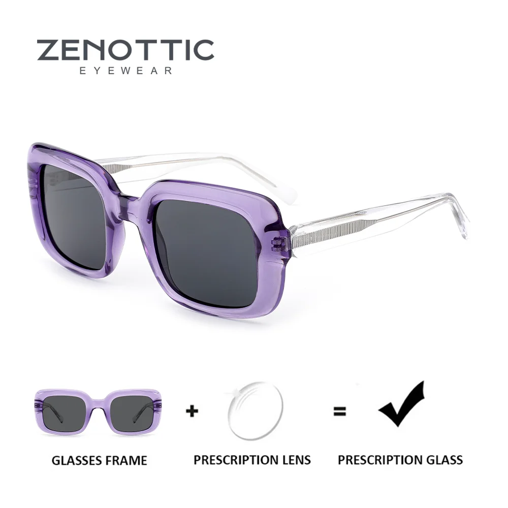

ZENOTTIC Modish Square UV400 Polarized Prescription Sunglasses For Women Handmade Acetate Myopia Optical Sun Glasses