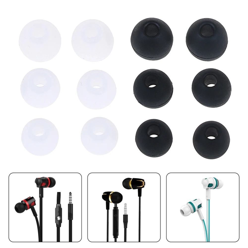 6 Pairs/2*(S+M+L) Silicone Rubber Earplug Ear Pads Universal In-ear Earphone Headphone Replacement Earbud Earplug Pads Cushion