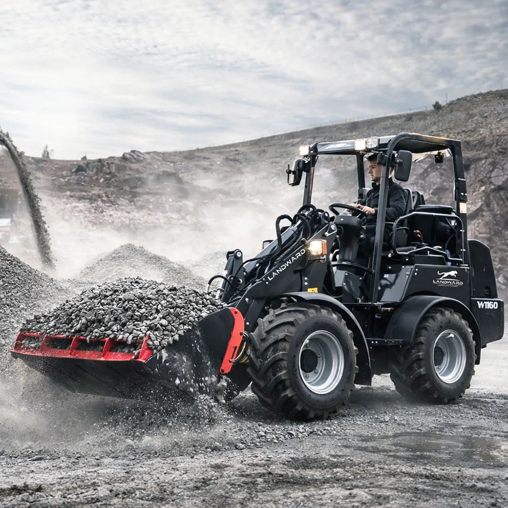 Minicargadora W1160 4x4, Minicargadora Compacta con Motor Kubota, Cargadora Compacta Diésel, Cargadora con Brazo Telescópico, Personalizable