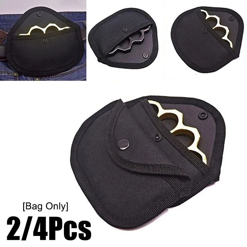 

2/4Pcs Waist Pouch Finger Tiger Protection Bag Iron Four-finger Cloth Cover Shockproof Soft Lining Fist Ring Hanging Buckle Bag