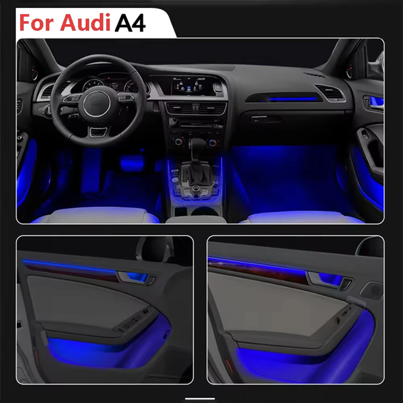 

19 in 1 Ambient Light For Audi A4 2009-2016 Carbon Fiber Grain Auto LED Lighting System Atmosphere Lighting Car Decoration Lamp